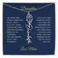 Elegant necklace with customized name and birth month flower blue accent with optional luxurious gift box