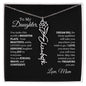 Elegant necklace with customized name and birth month flower with optional luxurious gift box