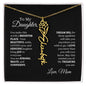 Elegant necklace with customized name and birth month flower with optional luxurious gift box