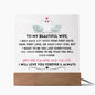 Enchanted To My Wife acrylic square plaque with optional led lighted base