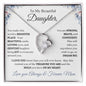 Lovely heart shaped necklace for Daughter from mom blue flower accents optional luxurious gift box