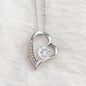 Lovely heart shaped necklace for Daughter from mom blue flower accents optional luxurious gift box