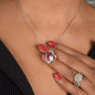 Lovely heart shaped necklace for Daughter from mom blue flower accents optional luxurious gift box