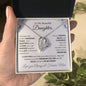 Lovely heart shaped necklace for Daughter from mom blue flower accents optional luxurious gift box