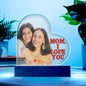 Heart shaped plaque for Mom from either you or your family with wood base or led base