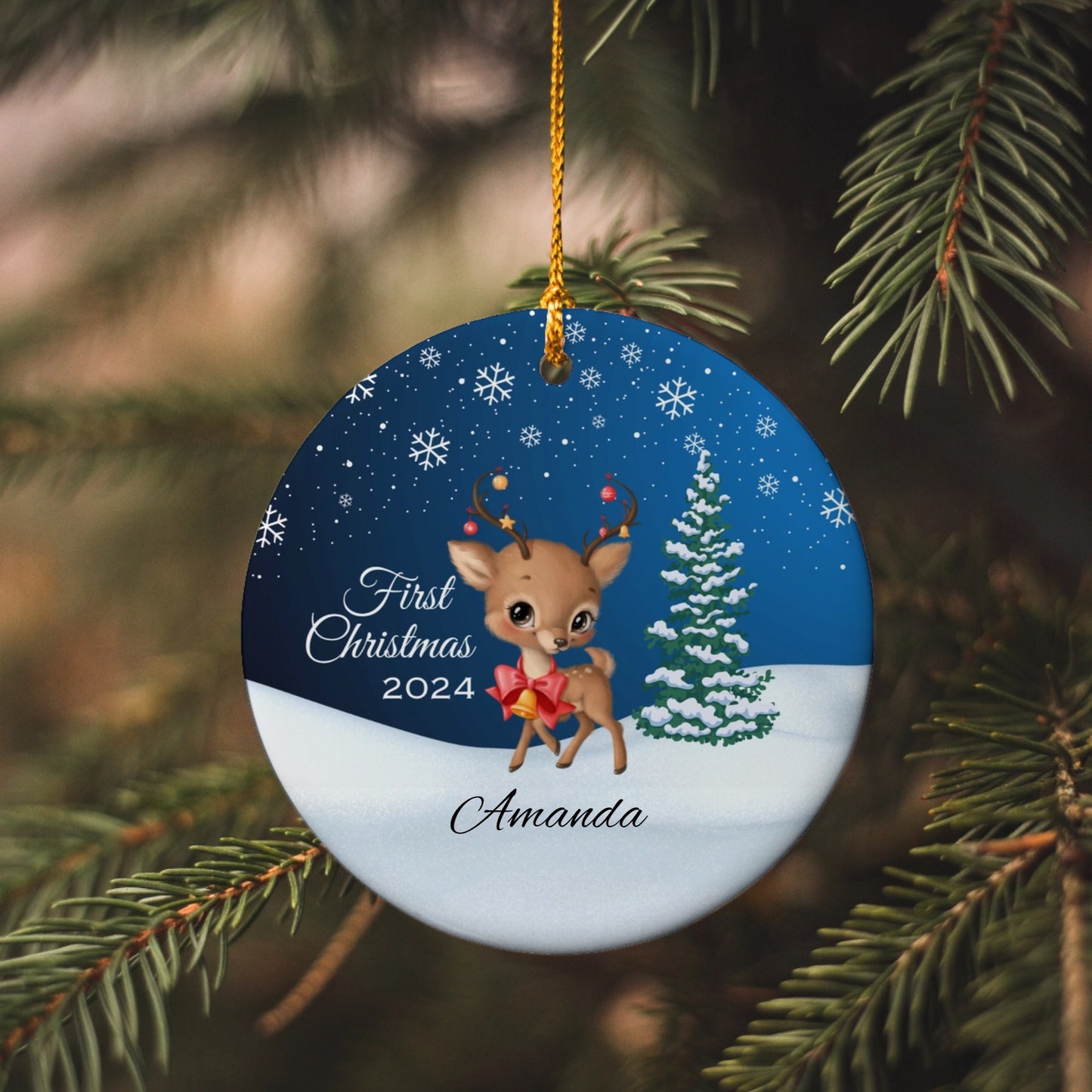 First Christmas Ornament Personalize Name