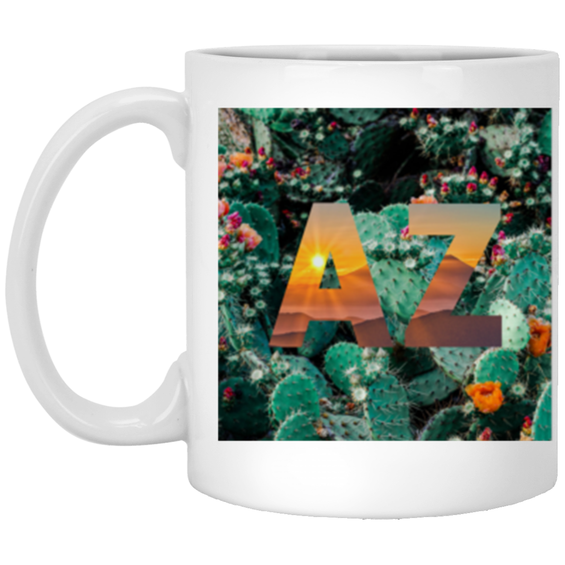 AZ Cactus & Sunsets Both Sides White Coffee Mug 11 oz.
