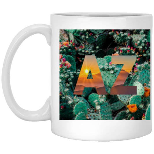AZ Cactus & Sunsets Both Sides White Coffee Mug 11 oz.