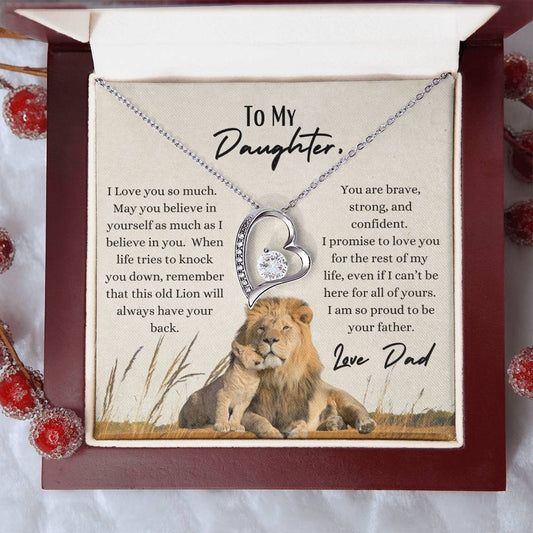 Beautiful heart necklace to daughter from dad available with luxurious gift box with led light