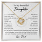 Beautiful love knot necklace for Daughter from Dad optional luxurious gift box available