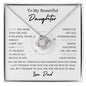 Beautiful love knot necklace for Daughter from Dad optional luxurious gift box available